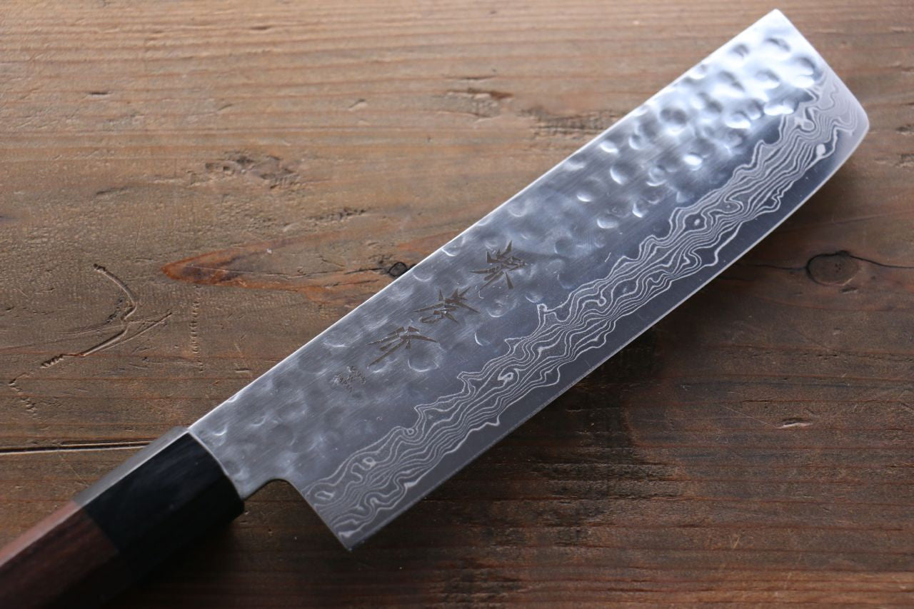 Sakai Takayuki 45 Layer Damascus Nakiri 160mm with Shitan Handle - Seisuke Knife