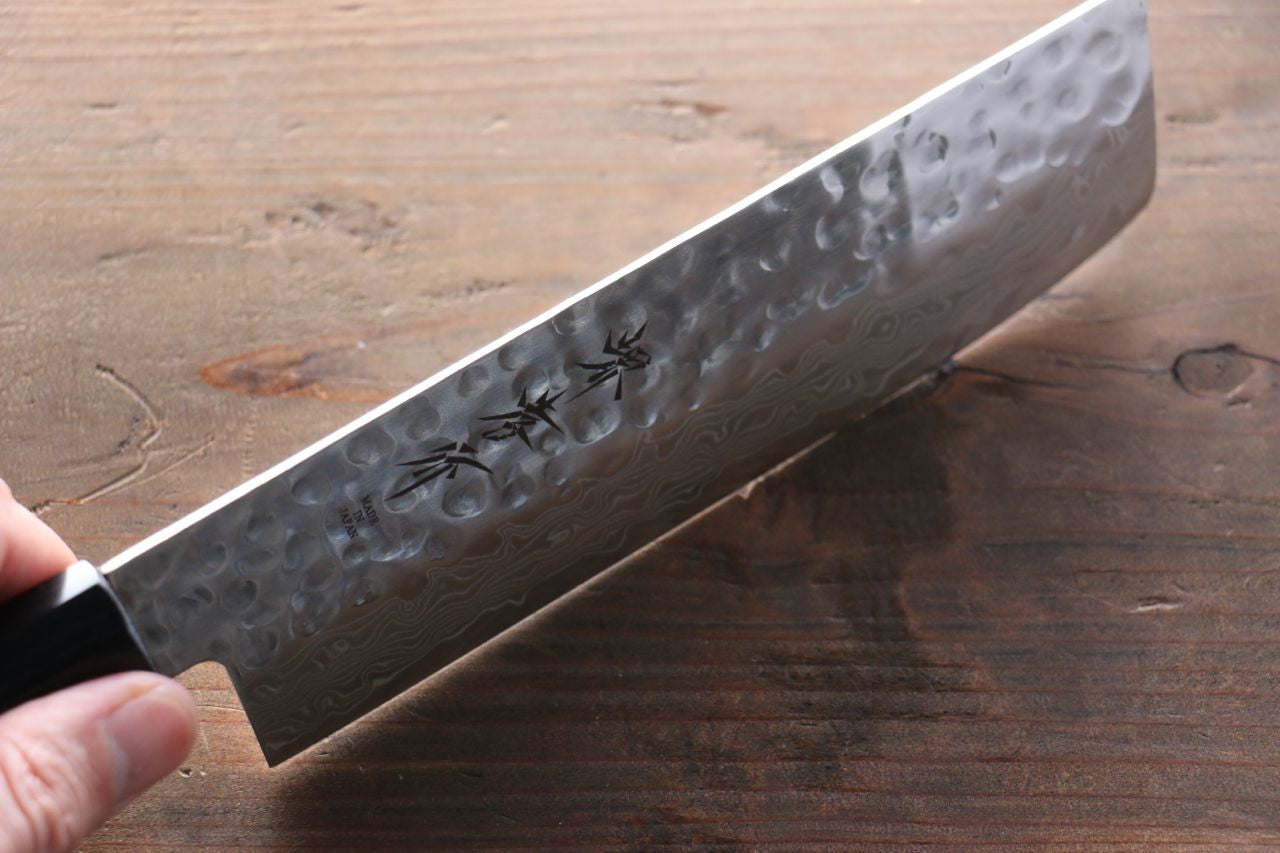 Sakai Takayuki 45 Layer Damascus Nakiri 160mm with Shitan Handle - Seisuke Knife