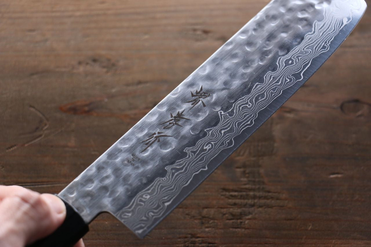 Sakai Takayuki 45 Layer Damascus Nakiri 160mm with Shitan Handle - Seisuke Knife