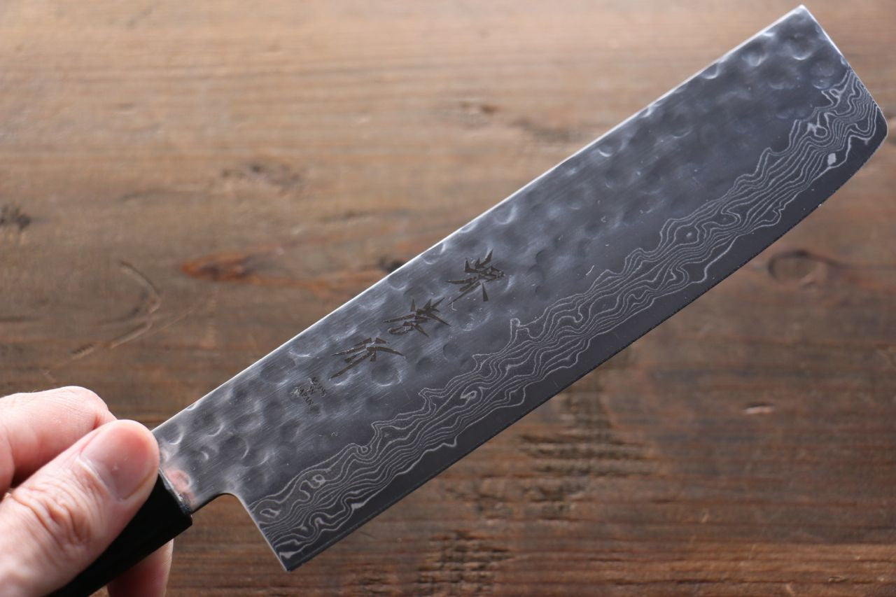 Sakai Takayuki 45 Layer Damascus Nakiri 160mm with Shitan Handle - Seisuke Knife