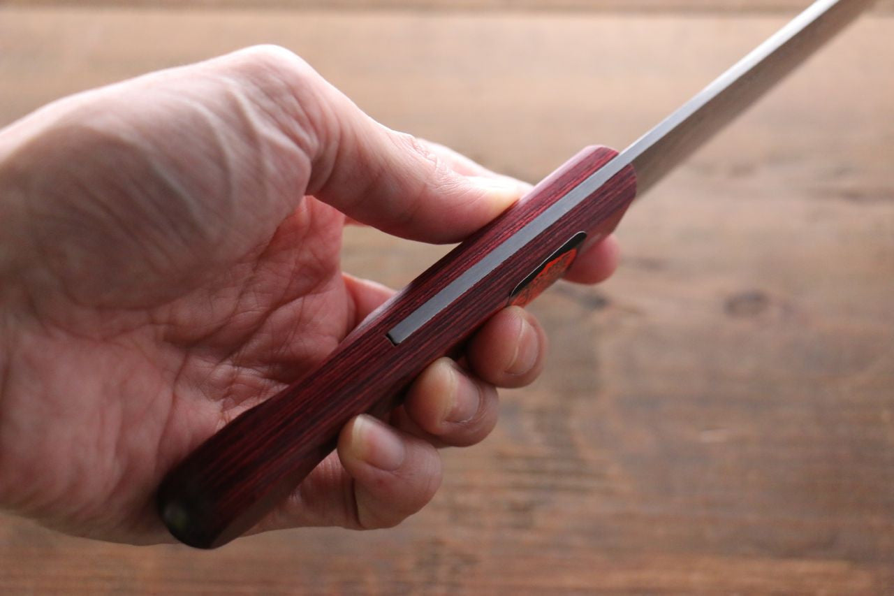Shigeki Tanaka VG10 17 Layer Damascus Gyuto 180mm Red Pakka wood Handle - Seisuke Knife