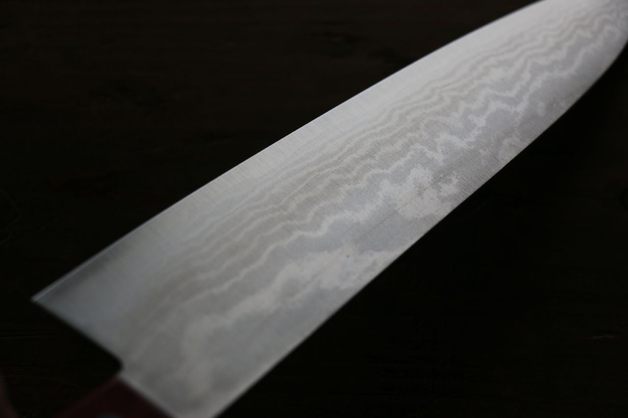 Shigeki Tanaka VG10 17 Layer Damascus Gyuto 180mm Red Pakka wood Handle - Seisuke Knife