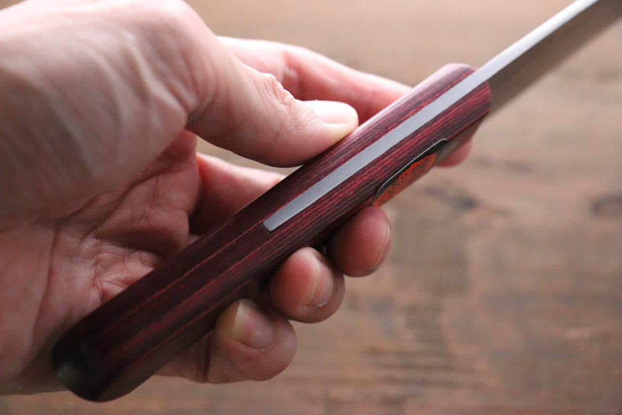 Shigeki Tanaka VG10 17 Layer Damascus Gyuto 210mm Red Pakka wood Handle - Seisuke Knife