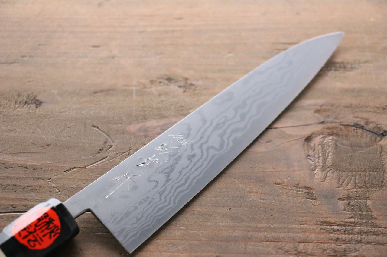Shigeki Tanaka Blue Steel No.2 17 Layer Damascus Petty-Utility 150mm Magnolia & Water Buffalo Handle - Seisuke Knife
