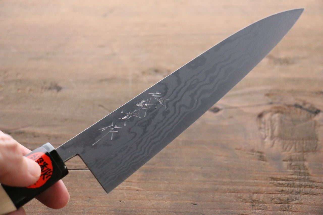 Shigeki Tanaka Blue Steel No.2 17 Layer Damascus Petty-Utility 150mm Magnolia & Water Buffalo Handle - Seisuke Knife