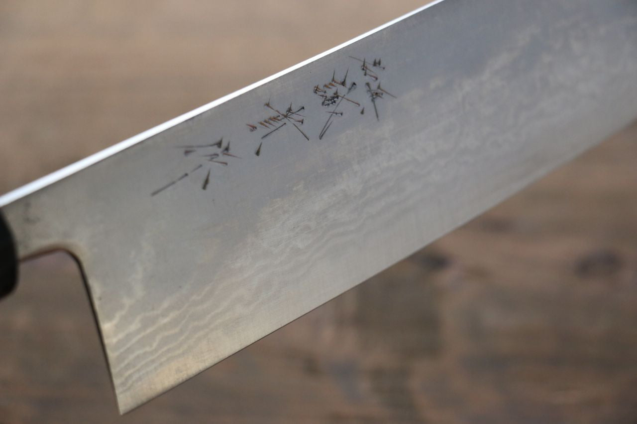 Shigeki Tanaka Blue Steel No.2 17 Layer Damascus Japanese Nakiri Knife 165mm with Magnolia Handle - Seisuke Knife