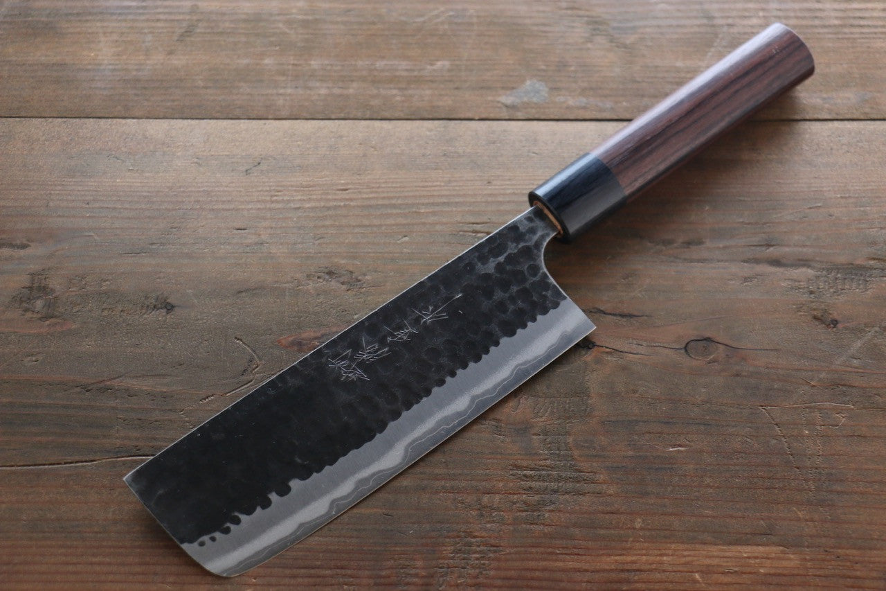 Anryu Blue Super Core Nakiri 165mm with Shitan Handle - Seisuke Knife