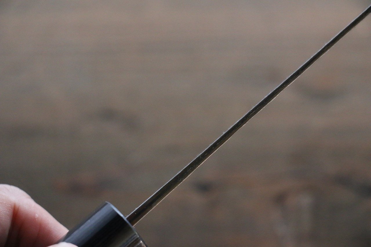 Anryu Blue Super Hammered Black Finished Nakiri 165mm Shitan Handle - Seisuke Knife