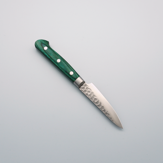 Sakai Takayuki VG10 17 Layer Damascus Petty-Utility 80mm Green Pakkawood Handle - Seisuke Knife