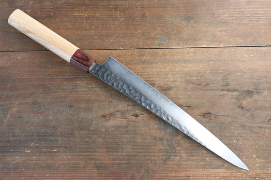 Sakai Takayuki VG10 33 Layer Damascus Sujihiki Japanese Chef Knife 240mm with Keyaki Elm Handle - Seisuke Knife