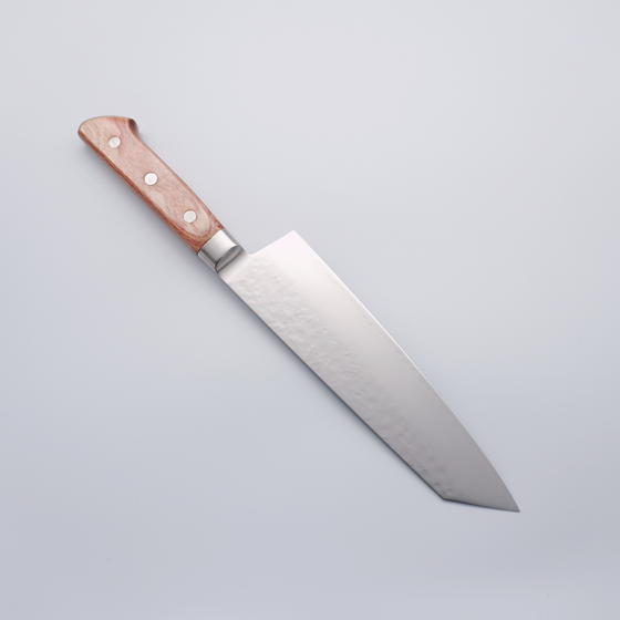 Sakai Takayuki VG5 Hammered Kiritsuke Gyuto 190mm Brown Pakkawood Handle - Seisuke Knife