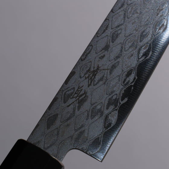 Seisuke AUS10 Mirror Crossed Kiritsuke Petty-Utility  150mm Black Pakka wood Handle - Seisuke Knife