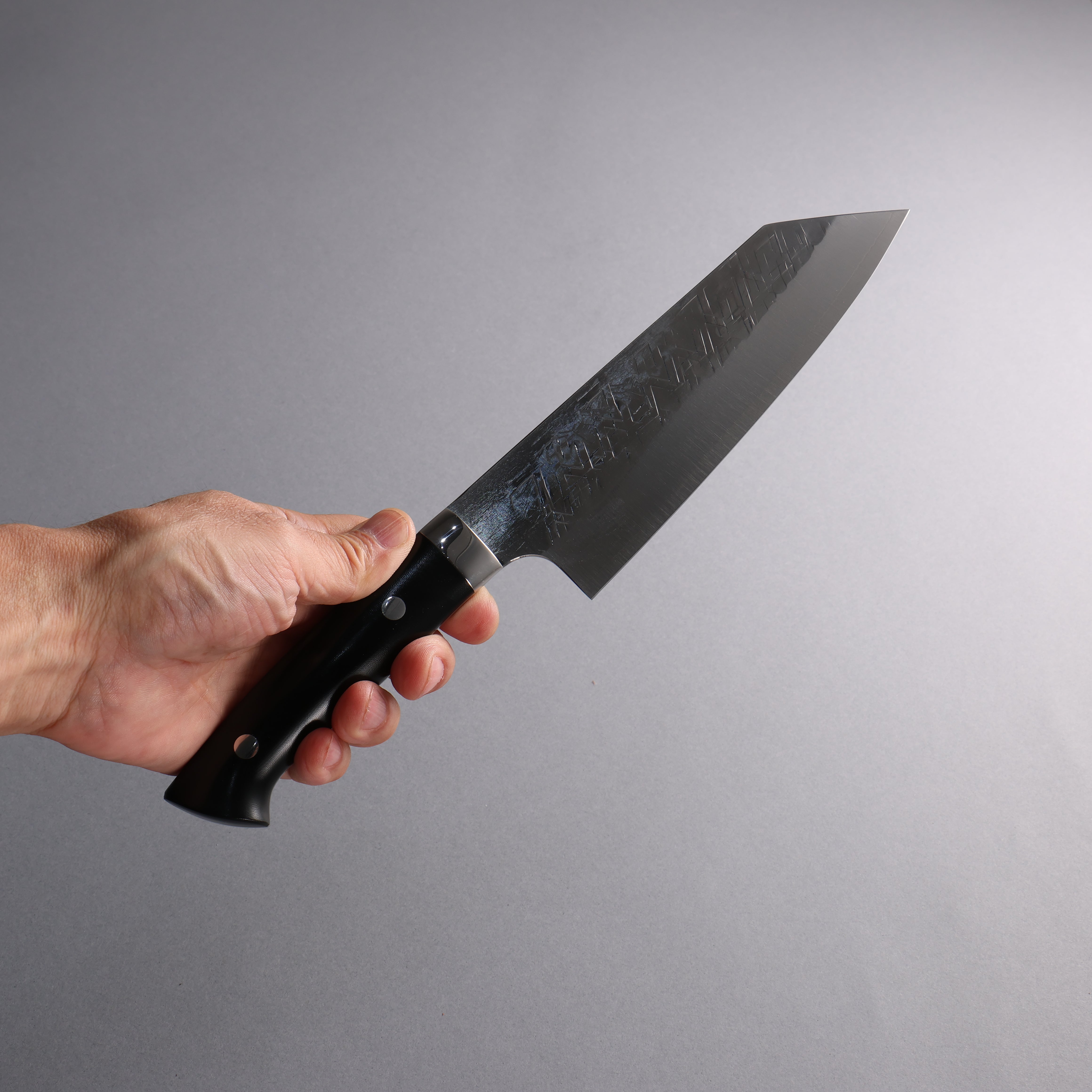 Takeshi Saji SRS13 Hammered Bunka  180mm Black Micarta Handle - Seisuke Knife