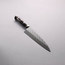  Takeshi Saji SPG STRIX Hammered Migaki Finished Gyuto  210mm Purple White Gold Marble Acrylic Handle - Seisuke Knife