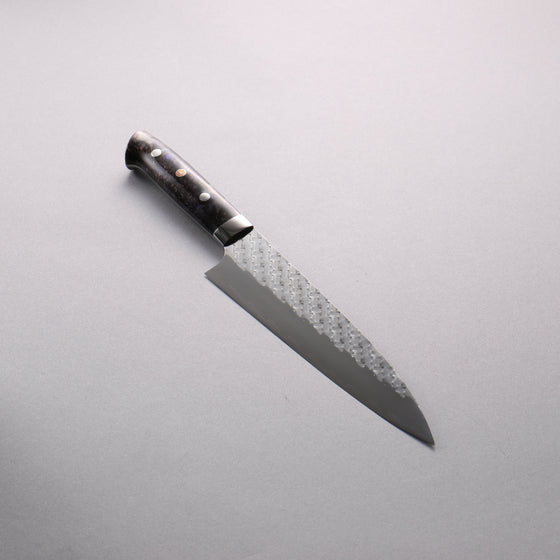 Takeshi Saji SPG STRIX Hammered Migaki Finished Gyuto  210mm Purple White Gold Marble Acrylic Handle - Seisuke Knife