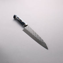  Takeshi Saji SPG STRIX Hammered Migaki Finished Gyuto  210mm White Blue Brown Acrylic Handle - Seisuke Knife