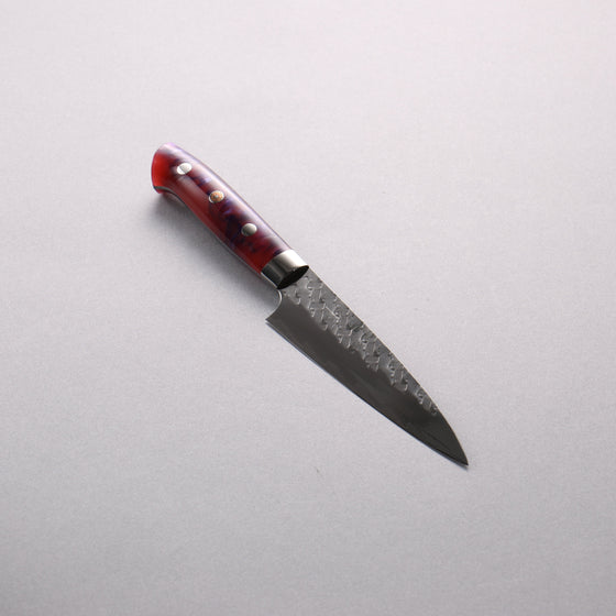 Takeshi Saji SPG STRIX Hammered Migaki Finished Petty-Utility  130mm Purple Red White Acrylic Handle - Seisuke Knife