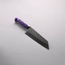  Takeshi Saji SPG STRIX Hammered Migaki Finished Bunka  180mm Purple and White Marble Acrylic Handle - Seisuke Knife