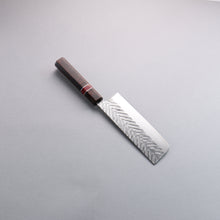  Yoshimi Kato SPG STRIX Hammered (V) Nakiri  165mm Rosewood (Red Turquoise Ring) Handle - Seisuke Knife