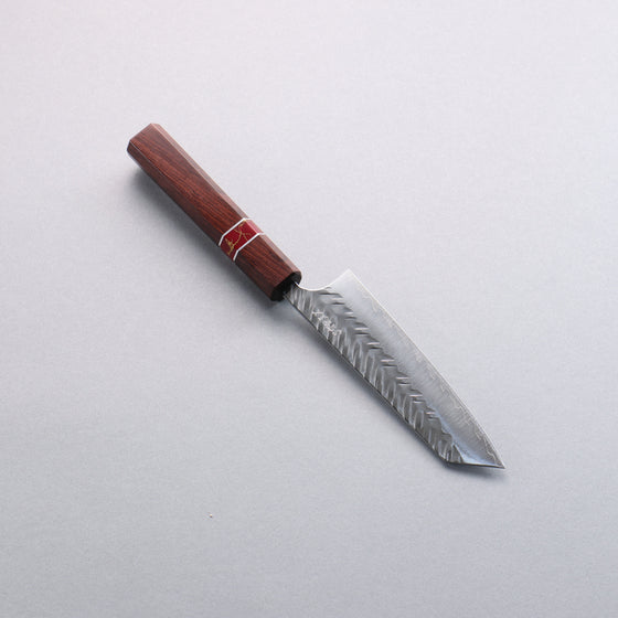 Yoshimi Kato SPG STRIX Hammered (V) Small Bunka  130mm Rosewood (Red Turquoise Ring) Handle - Seisuke Knife