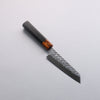 Yoshimi Kato SPG STRIX Hammered (V) Small Bunka  130mm Ebony (ferrule: Orange Resin) Handle - Seisuke Knife - Slide 1