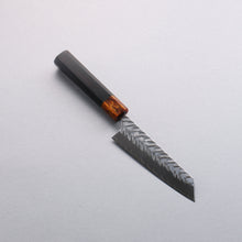  Yoshimi Kato SPG STRIX Hammered (V) Small Bunka  130mm Ebony (ferrule: Orange Resin) Handle - Seisuke Knife