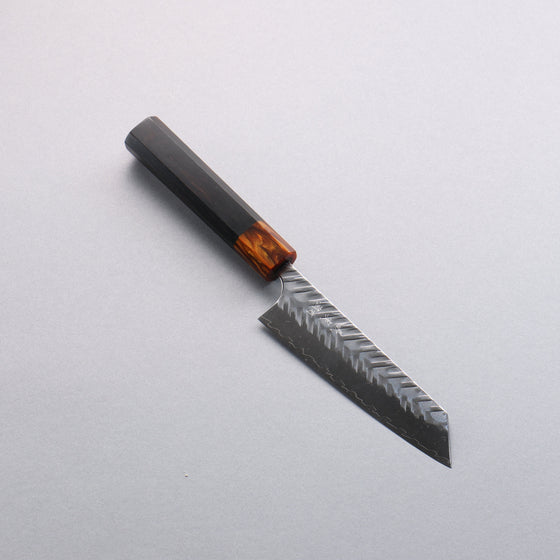 Yoshimi Kato SPG STRIX Hammered (V) Small Bunka  130mm Ebony (ferrule: Orange Resin) Handle - Seisuke Knife