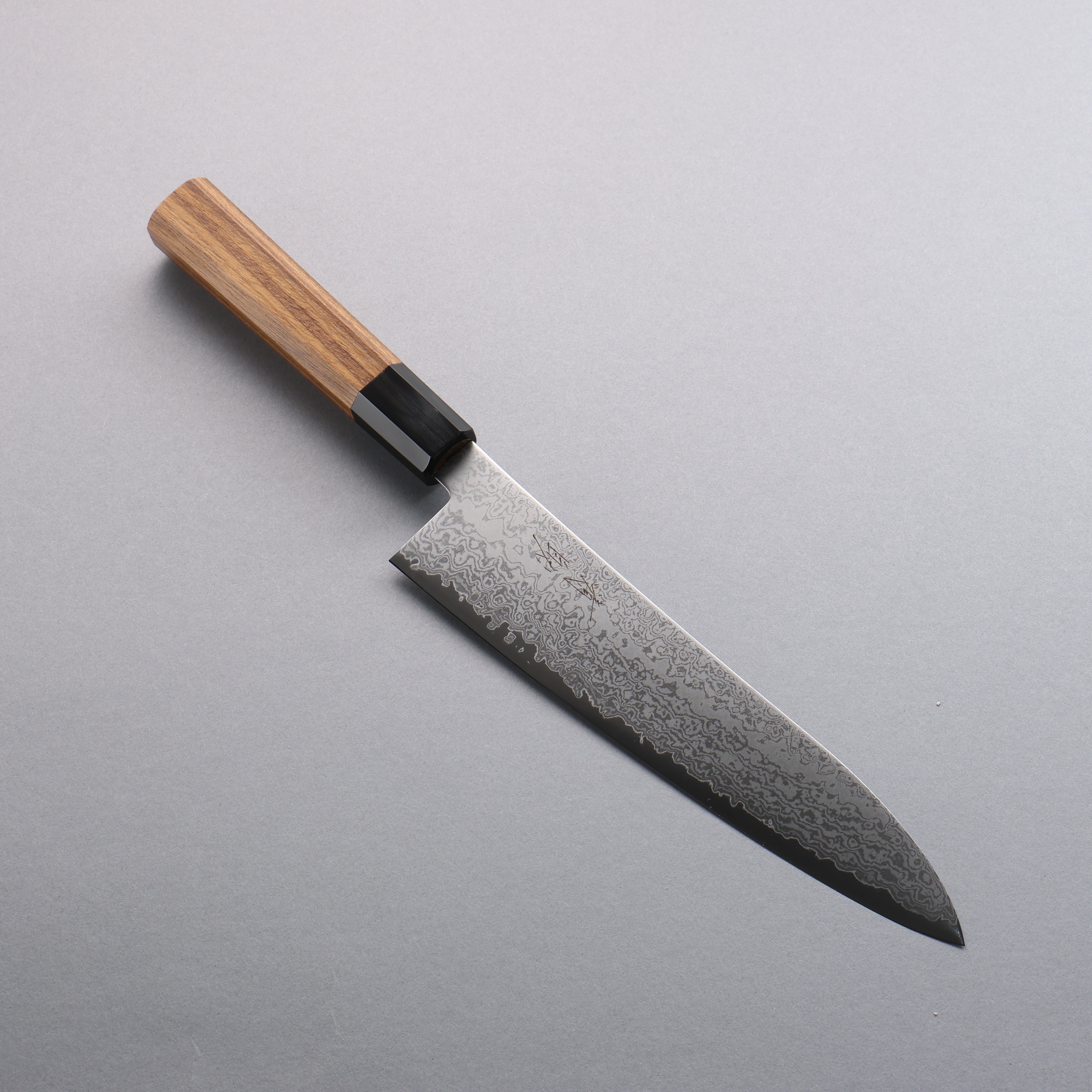 Seisuke VG10 Damascus Gyuto 210mm Teak (ferrule: Black Water Buffalo Horn) Handle - Seisuke Knife