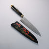 Takeshi Saji SG2 Diamond Finish Damascus Gyuto  210mm Maki-e Art Fuji Handle with Sheath - Seisuke Knife