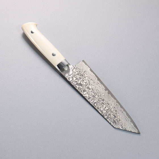 Takeshi Saji SG2 Black Damascus Bunka  180mm White Cow Bone Handle - Seisuke Knife