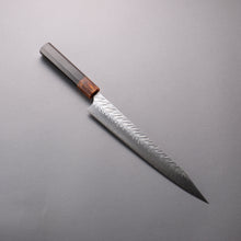  Yoshimi Kato SPG STRIX Hammered (V) Kiritsuke Sujihiki  270mm Ebony (ferrule: Orange Resin) Handle - Seisuke Knife