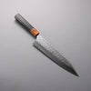 Yoshimi Kato SPG STRIX Hammered (V) Kiritsuke Gyuto  240mm Ebony (ferrule: Orange Resin) Handle - Seisuke Knife - Slide 1