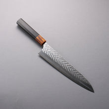  Yoshimi Kato SPG STRIX Hammered (V) Gyuto  240mm Ebony (ferrule: Orange Resin) Handle - Seisuke Knife