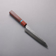  Yoshimi Kato Minamo SG2 Hammered Petty-Utility  150mm Rosewood (Turquoise Ring) Handle - Seisuke Knife