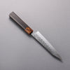 Yoshimi Kato SPG STRIX Hammered (V) Kiritsuke Petty-Utility  150mm Ebony (ferrule: Orange Resin) Handle - Seisuke Knife - Slide 2