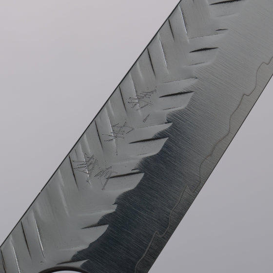 Yoshimi Kato SPG STRIX Hammered (V) Kiritsuke Petty-Utility  150mm Ebony (ferrule: Orange Resin) Handle - Seisuke Knife