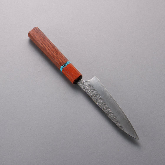 Yoshimi Kato Minamo SG2 Hammered Petty-Utility  120mm Rosewood (Turquoise Ring) Handle - Seisuke Knife