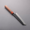 Yoshimi Kato Blue Super Hammered (V) Black Finished Bunka  170mm Rosewood (Turquoise Ring) Handle - Seisuke Knife - Slide 2
