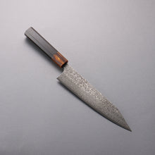  Yoshimi Kato VG10 Black Damascus Kiritsuke Gyuto  210mm Ebony (ferrule: Orange Resin) Handle - Seisuke Knife