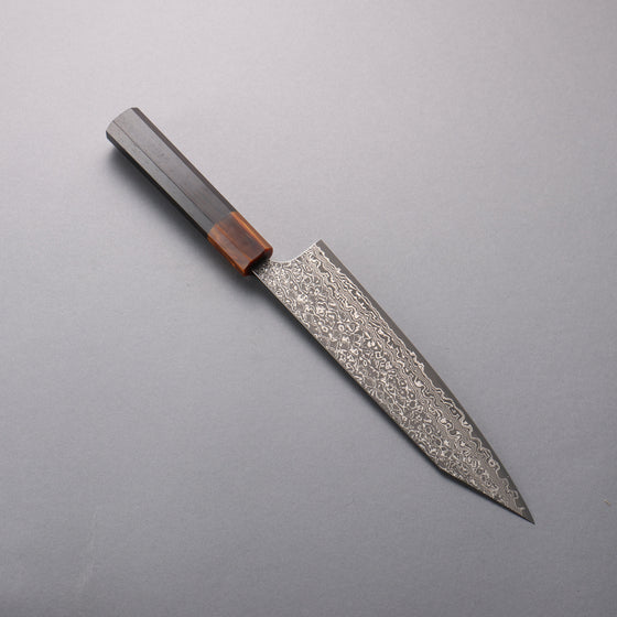 Yoshimi Kato VG10 Black Damascus Kiritsuke Gyuto  210mm Ebony (ferrule: Orange Resin) Handle - Seisuke Knife