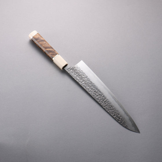 Yu Kurosaki Shizuku SG2 Hammered Gyuto  240mm Stabilized wood (Birch Burl) Handle - Seisuke Knife