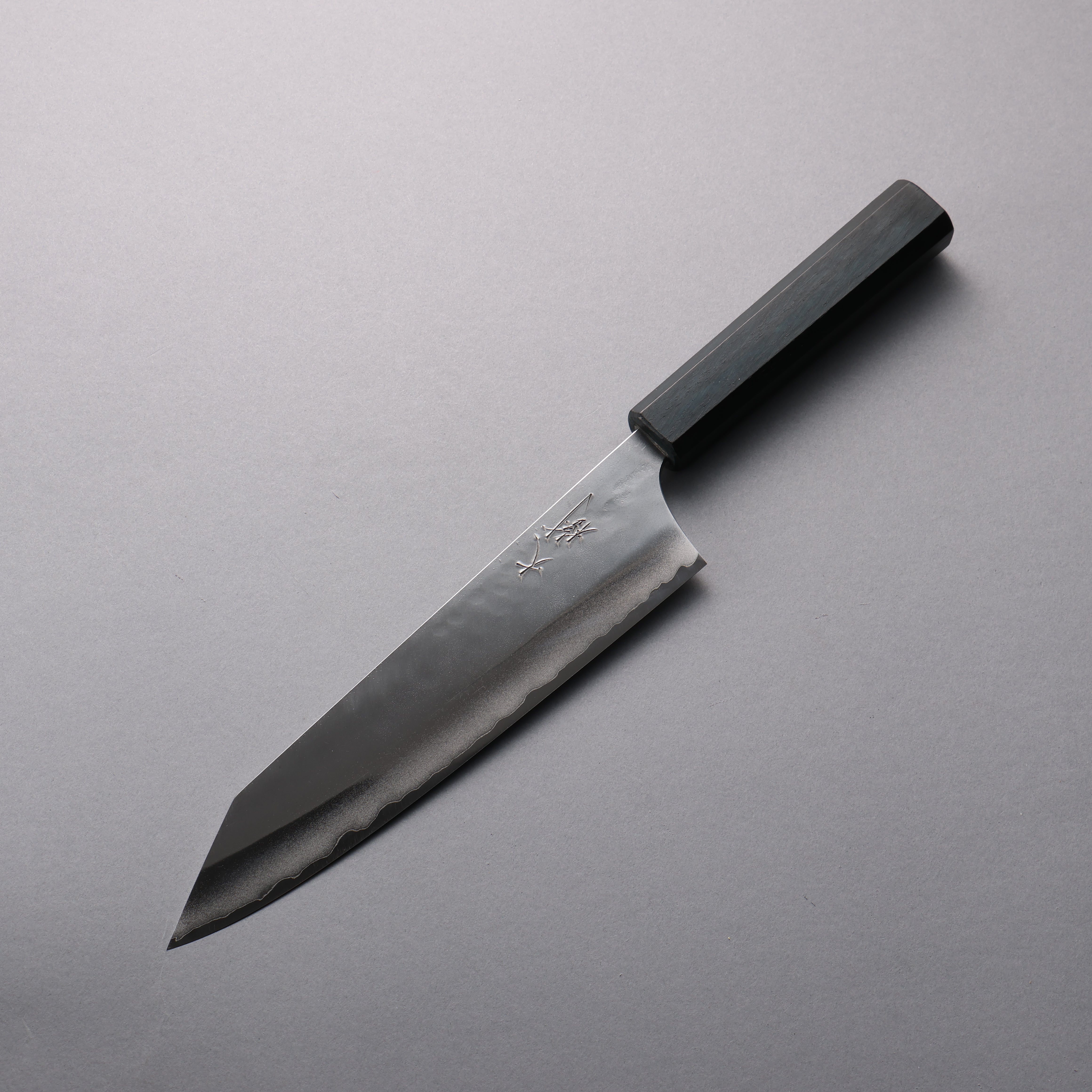 Taiki Kawamoto VG10 Lightly Hammered Gyuto  210mm Indigo colored Wood Handle - Seisuke Knife