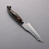 Yuto Kawagoe VG10 Hammered Migaki Finished Kiritsuke Petty-Utility  125mm Brown Acrylic Handle - Seisuke Knife - Slide 2