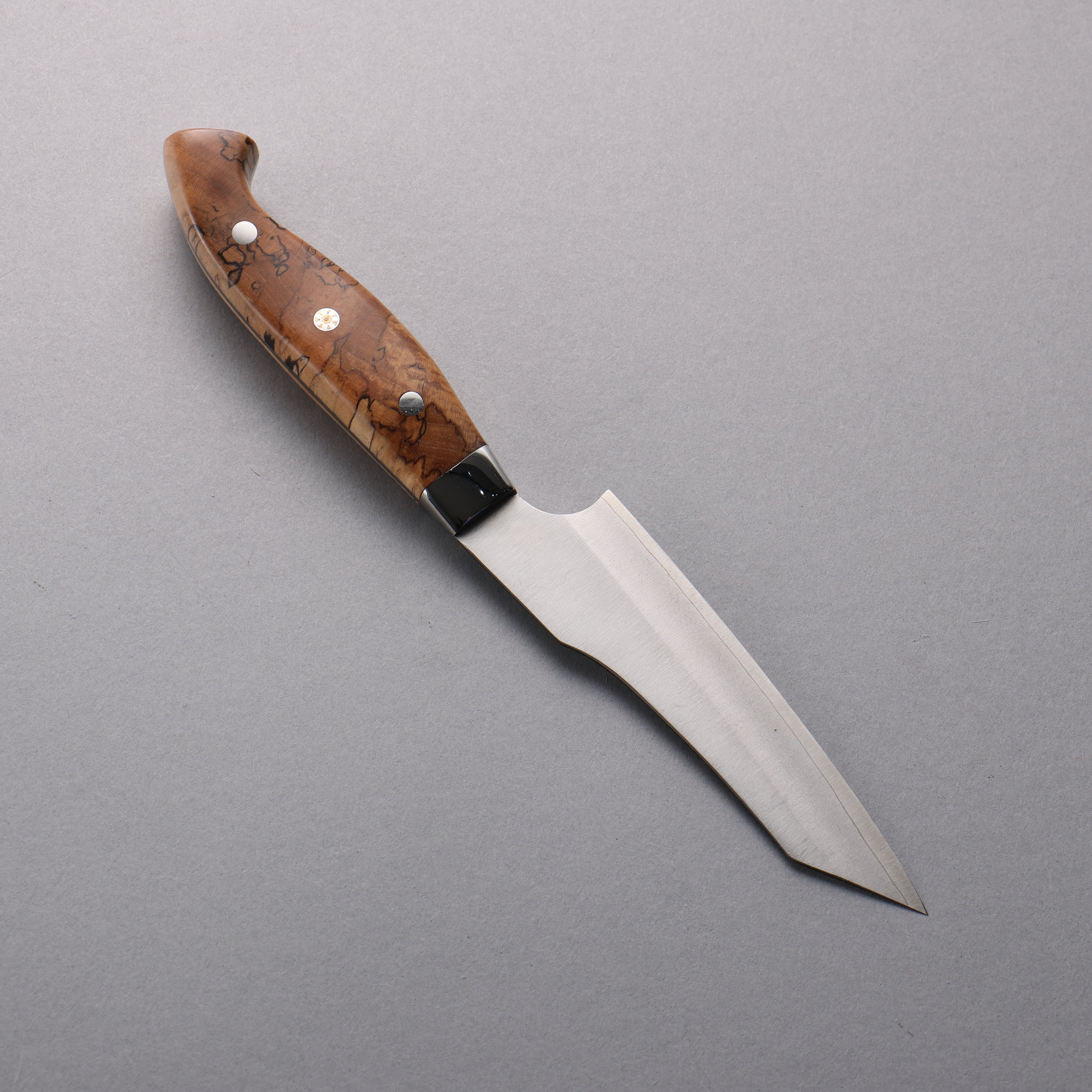 Yuto Kawagoe Blue Steel No.2 Kiritsuke Petty-Utility  125mm Spalted Wood Handle - Seisuke Knife