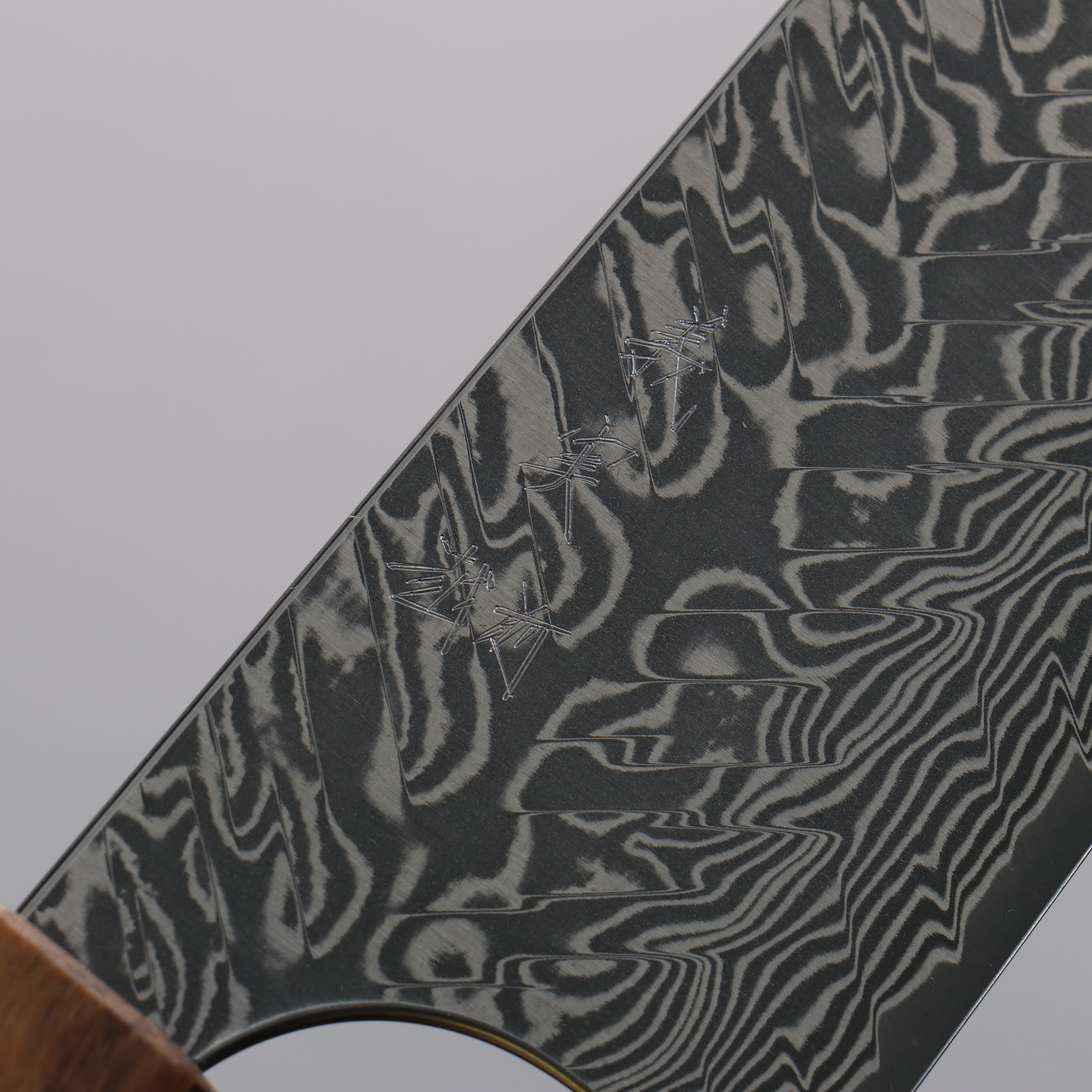 Yoshimi Kato SG2 Black Damascus Kiritsuke Gyuto  210mm Olive Tree and Green Resin Handle - Seisuke Knife
