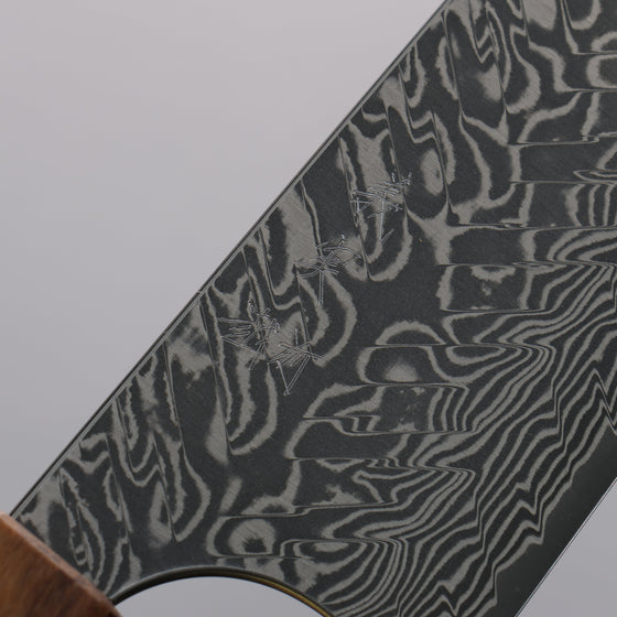 Yoshimi Kato SG2 Black Damascus Kiritsuke Gyuto  210mm Olive Tree and Green Resin Handle - Seisuke Knife