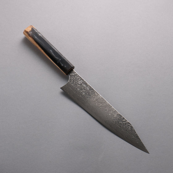 Yoshimi Kato SG2 Black Damascus Kiritsuke Gyuto  210mm Olive Tree and Black/White Marble Resin Handle - Seisuke Knife