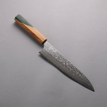  Yoshimi Kato SG2 Damascus Migaki Finished Gyuto  210mm Olive Tree and Green Resin Handle - Seisuke Knife