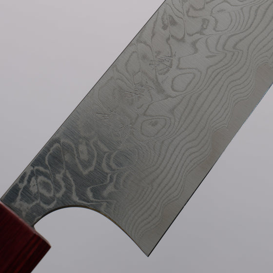 Yoshimi Kato SG2 Damascus Migaki Polish Finish Small Bunka  130mm Honduras (ferrule: Red Pakka wood) Handle - Seisuke Knife
