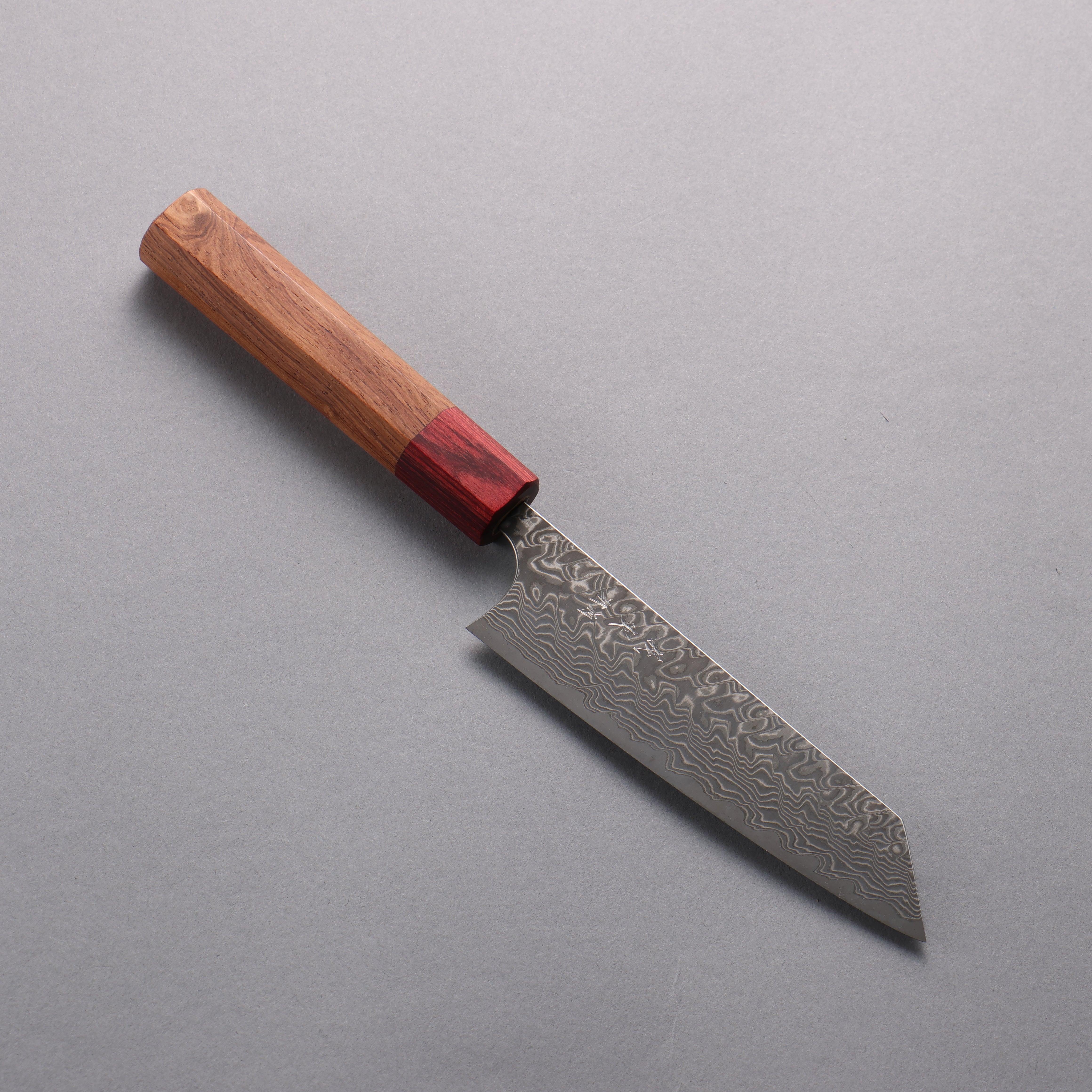 Yoshimi Kato SG2 Black Damascus Small Bunka  130mm Honduras (ferrule: Red Pakka wood) Handle - Seisuke Knife